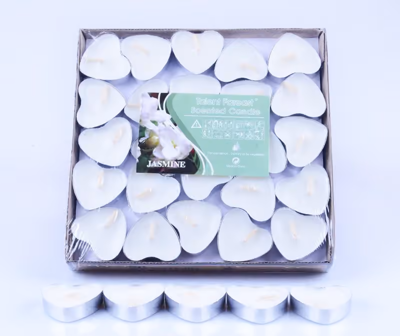 Чайные свечи Jasmine Heart, белые, 50 штук