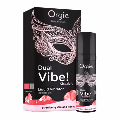 Жидкий вибратор Dual Vibe! Kissable Джин Тоник с Клубникой, 15 мл