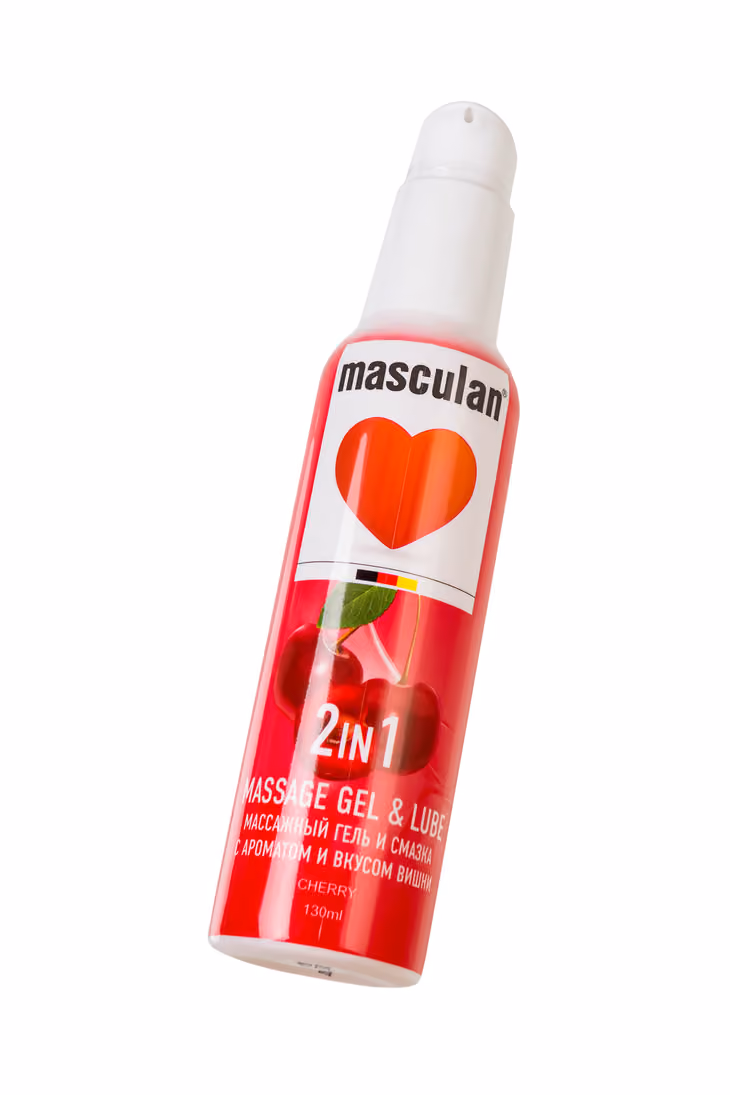 Массажный гель + смазка с ароматом вишни 2 в 1 от Masculan, 130 мл