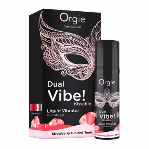 Жидкий вибратор Dual Vibe! Kissable Джин Тоник с Клубникой, 15 мл