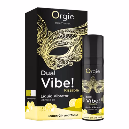 Жидкий вибратор Dual Vibe! Kissable Джин Тоник с Лимоном, 15 мл