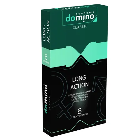Презервативы Domino Long Action, с анестетиком, 6 шт — купить в Уральск