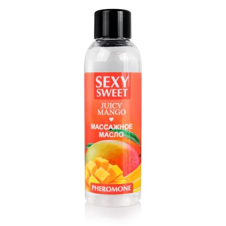 Массажное масло JUICY MANGO с феромонами, аромат манго, 75 мл  — купить в Уральск