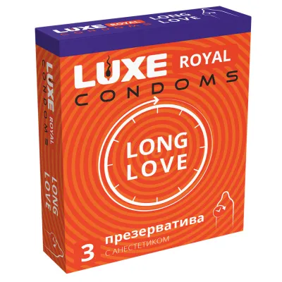 Презервативы Luxe Royal Long Love, с анестетиком, 3 шт — купить в Уральск